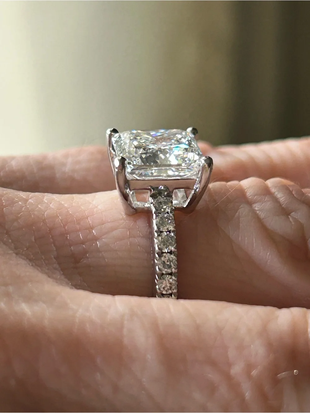 4.06 princess cut lab grown diamond
